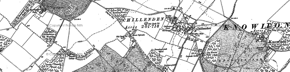 Old map of Chillenden in 1872