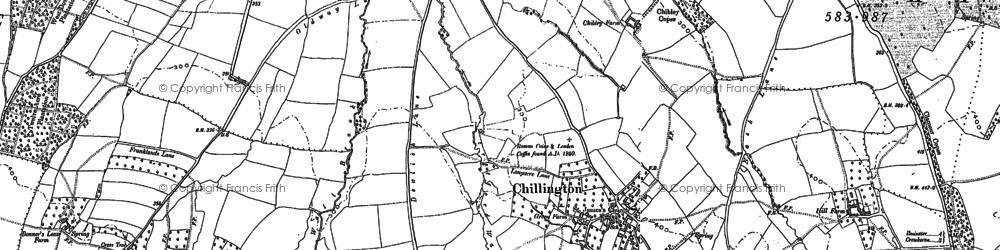Old map of Chillington in 1886