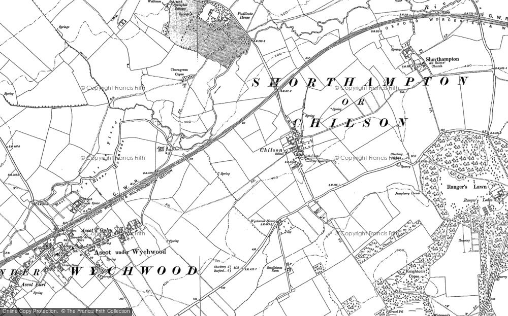 Old Map of Historic Map covering Blaythorne in 1884
