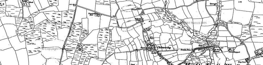 Old map of Parnacott in 1883