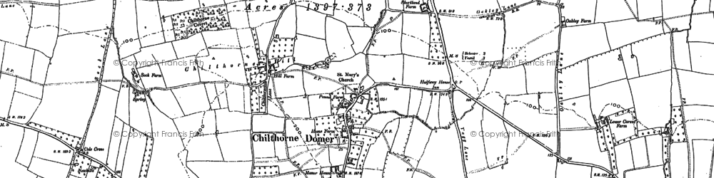 Old map of Chilthorne Domer in 1886