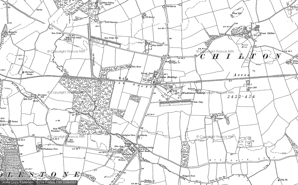 Old Map of Historic Map covering Great Chilton in 1896