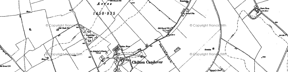Old map of Chilton Candover in 1894