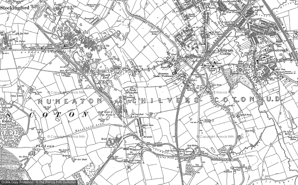 Old Map of Chilvers Coton, 1902 in 1902