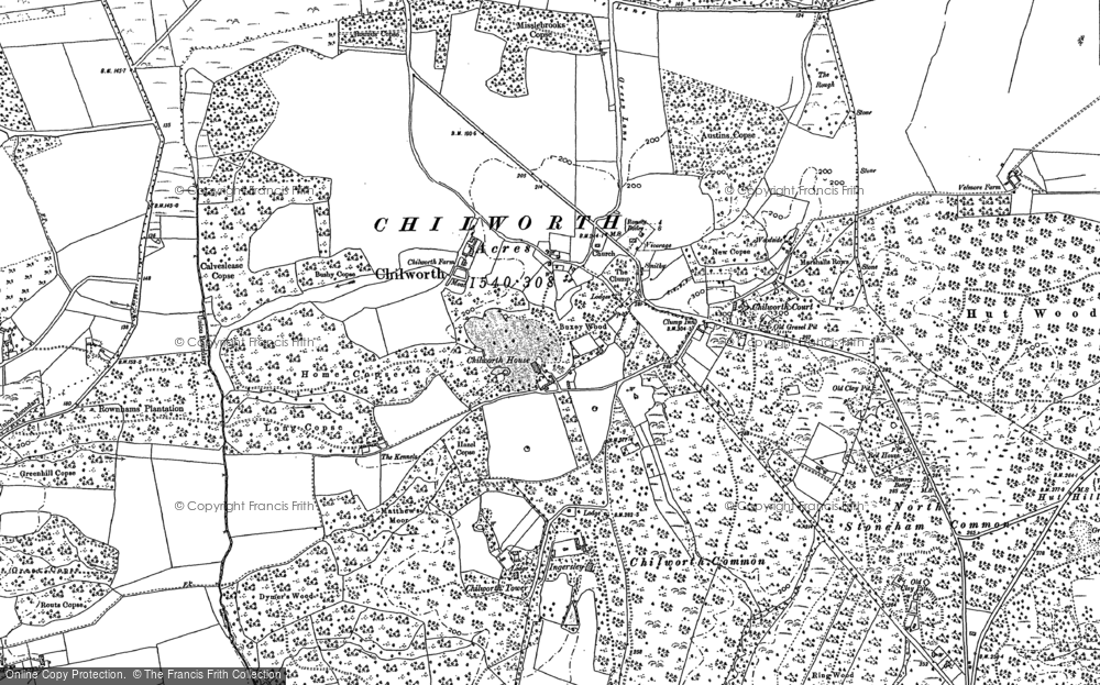 Old Map of Chilworth Old Village, 1895 in 1895