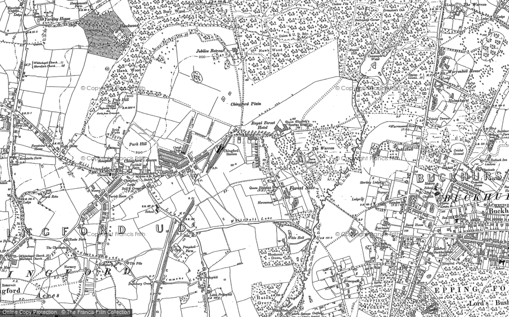 Old Map of Historic Map covering Sewardstonebury in 1894
