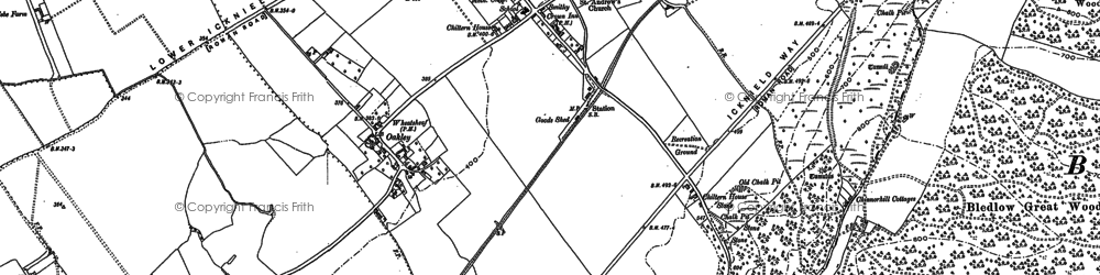 Old map of Bledlow Cross in 1897