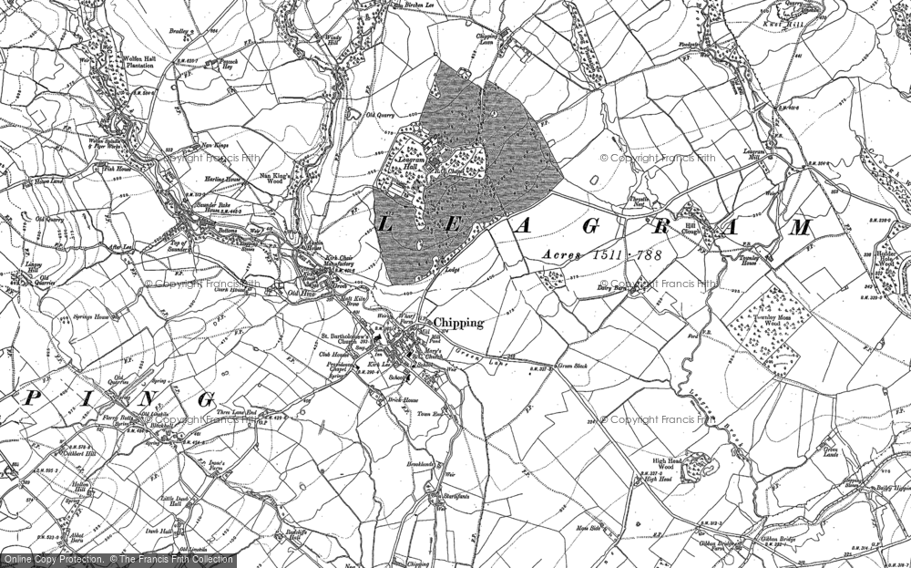 Old Map of Historic Map covering Burnslack in 1910