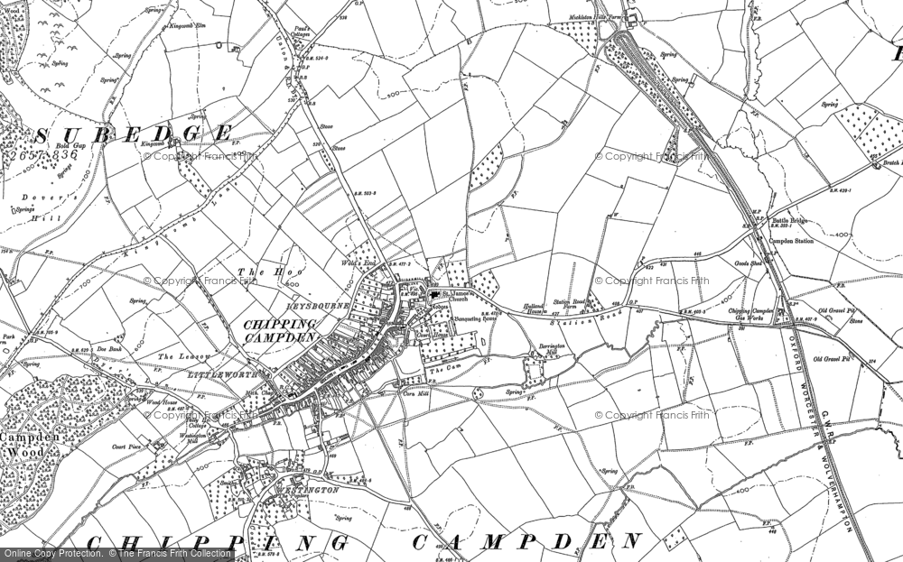 Old Map of Historic Map covering Littleworth in 1900