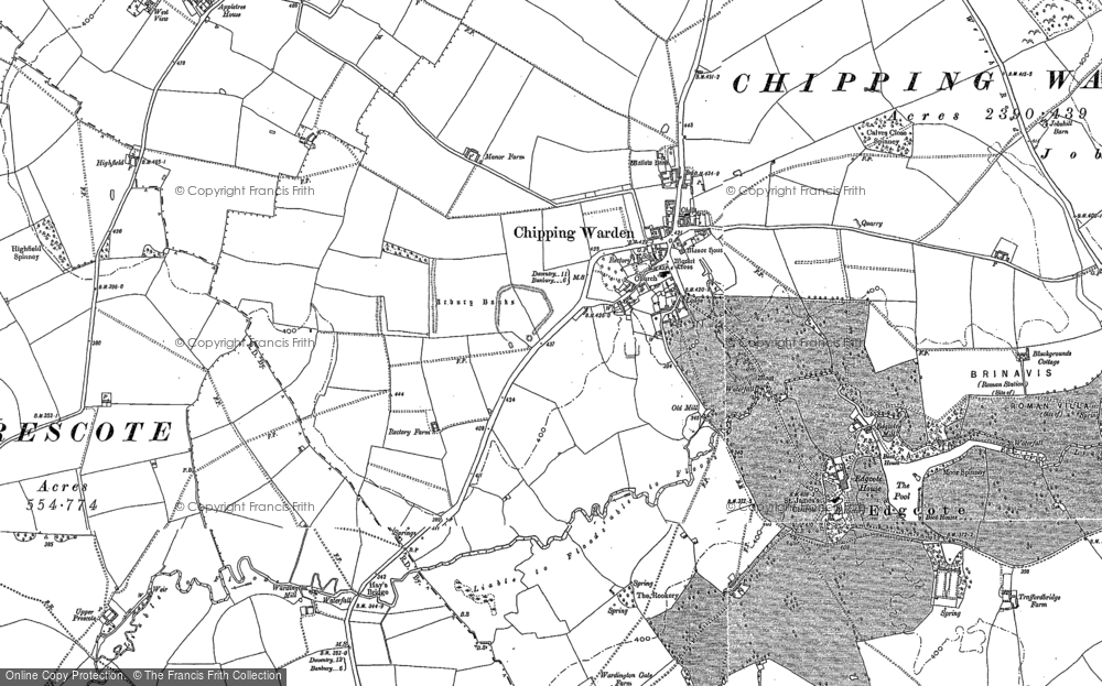 Old Map of Historic Map covering Arbury Banks in 1899