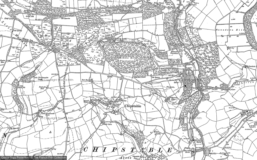 Old Map of Chipstable, 1887 - 1902 in 1887