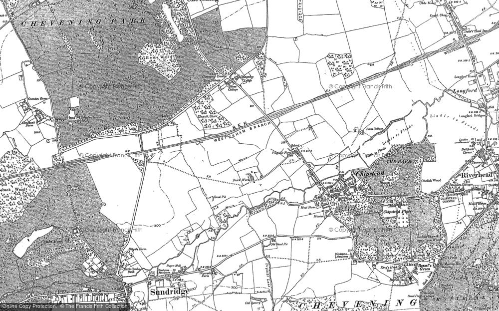 Old Map of Historic Map covering Bessels Green in 1895