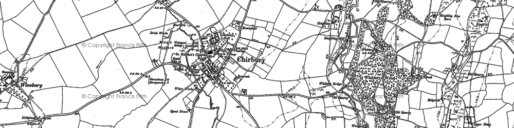 Old map of Chirbury in 1910