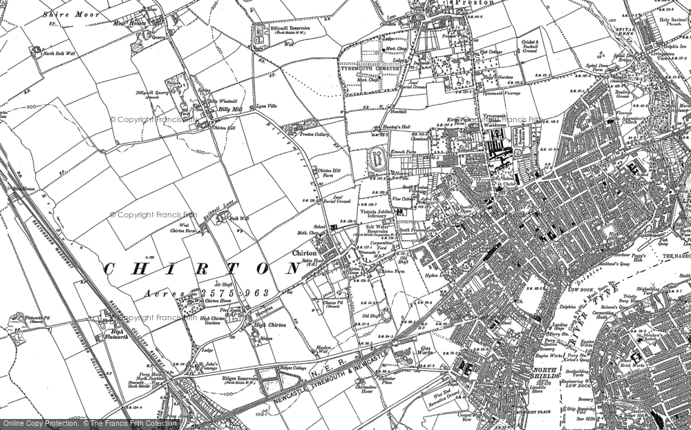 Old Map of Historic Map covering West Chirton in 1895
