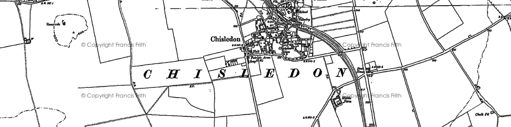 Old map of Chiseldon in 1899
