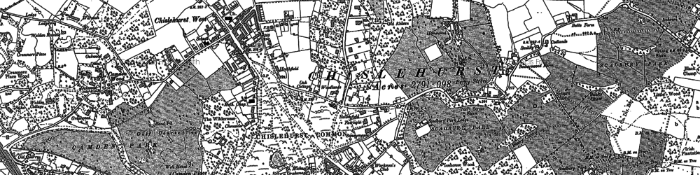Old map of Chislehurst in 1895
