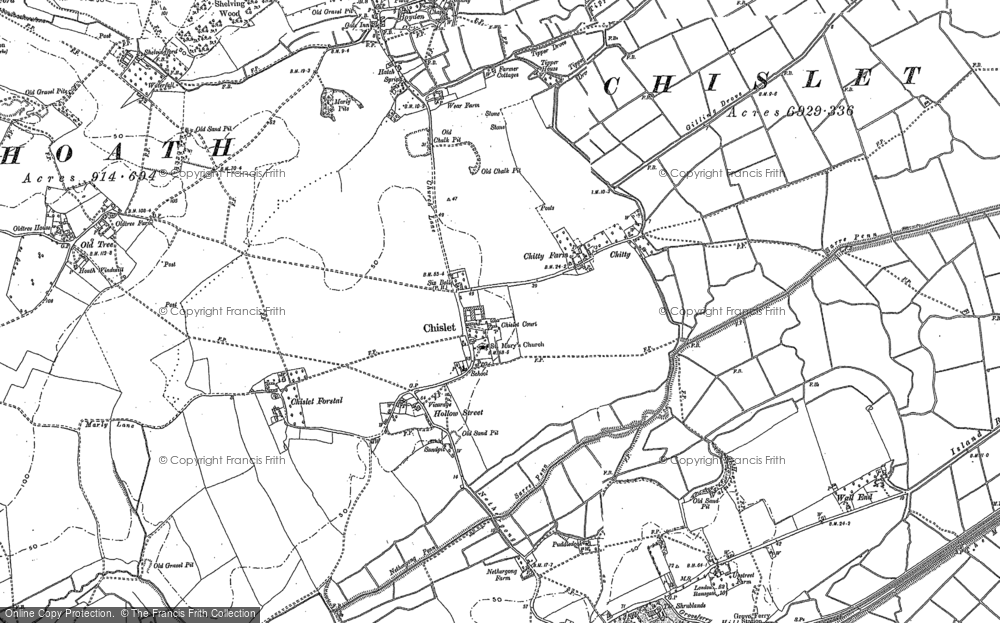 Old Map of Chislet, 1896 - 1906 in 1896