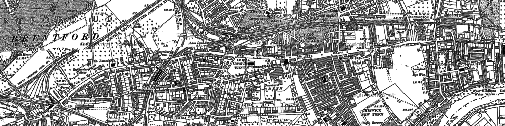 Old map of Chiswick in 1893