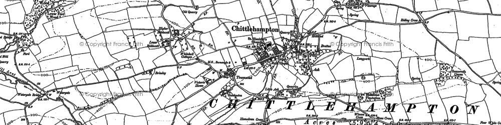 Old map of Chittlehampton in 1887