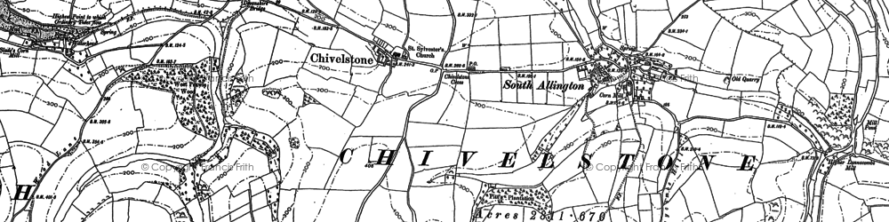 Old map of Chivelstone in 1905