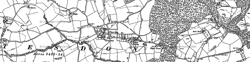 Old map of Chorley in 1882
