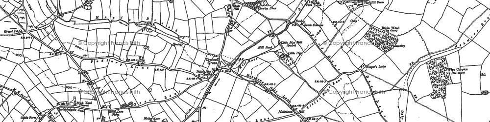 Old map of Creswell Green in 1882