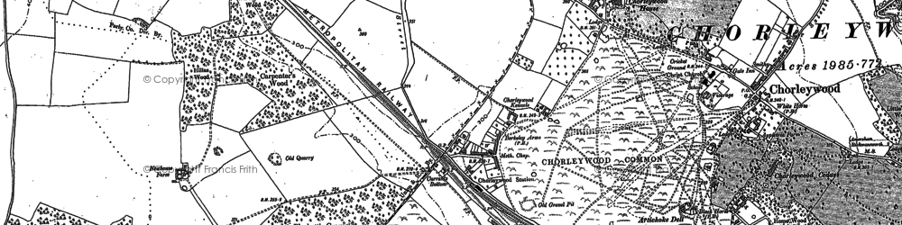 Old map of Chorleywood in 1913
