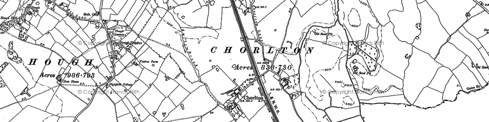 Old map of Chorlton in 1897