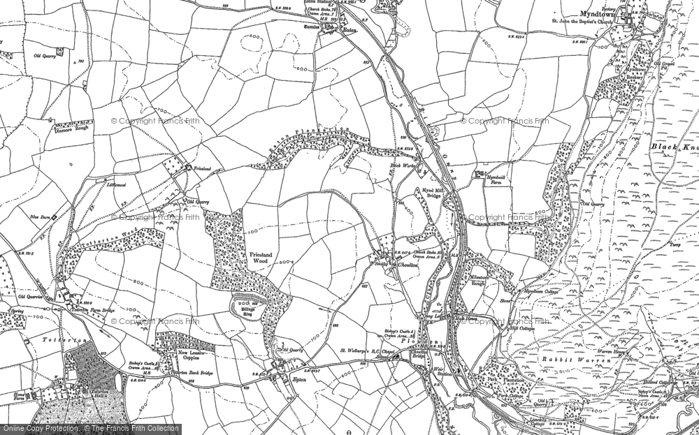 Old Map of Choulton, 1883 in 1883