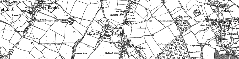 Old map of Chrishall in 1901