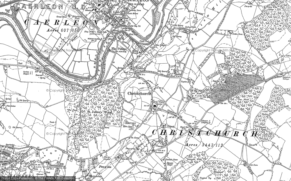 Old Map of Historic Map covering Bishpool in 1900
