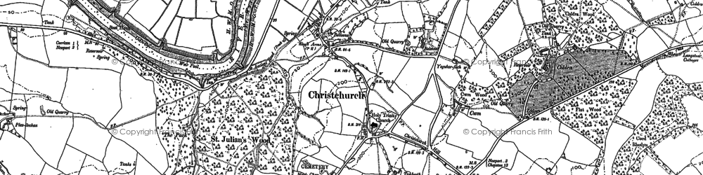 Old map of Bishpool in 1900
