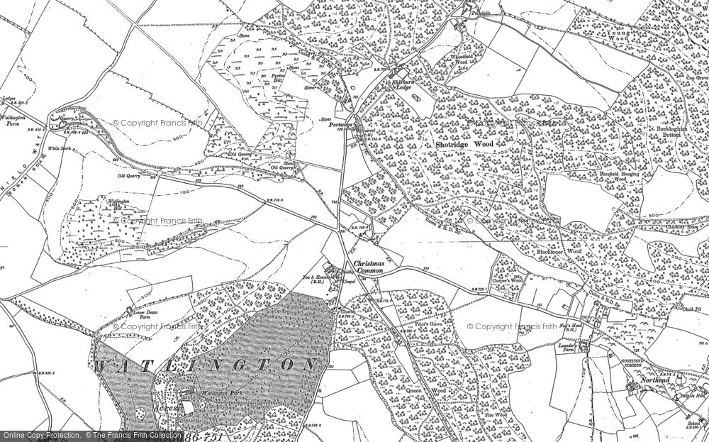 Old Map of Christmas Common, 1897 - 1919 in 1897