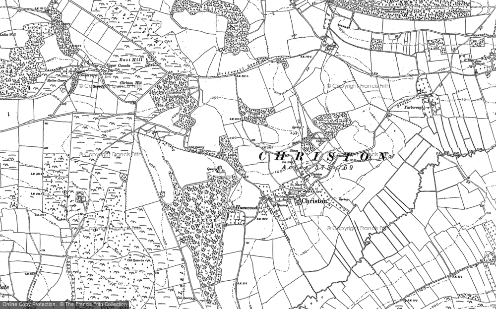 Old Map of Historic Map covering Barleycombe Lodge in 1884