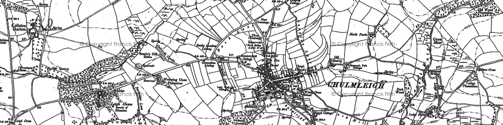 Old map of Chulmleigh in 1886