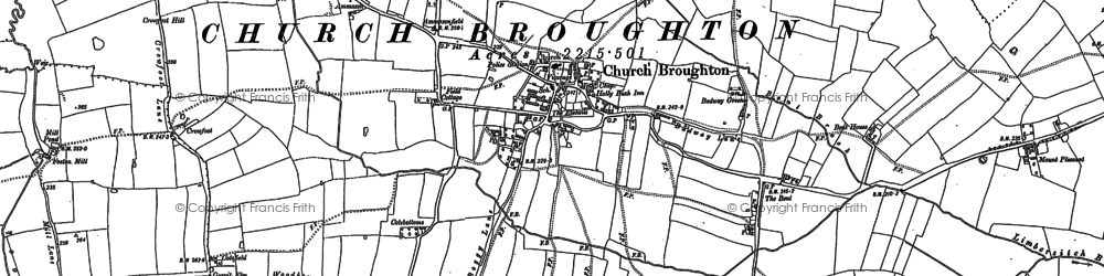 Old map of Church Broughton in 1880