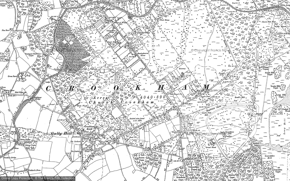 Old Map of Church Crookham, 1909 in 1909