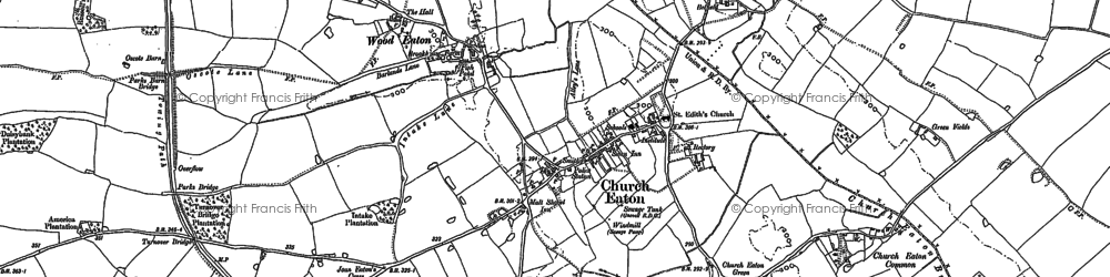Old map of Church Eaton in 1880