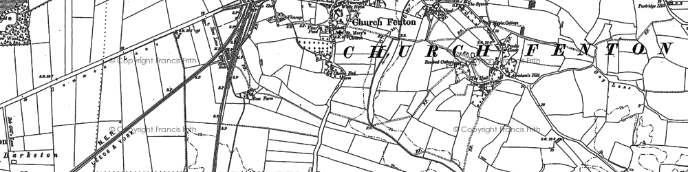 Old map of Church Fenton in 1889