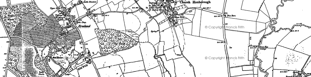 Old map of Church Hanborough in 1898