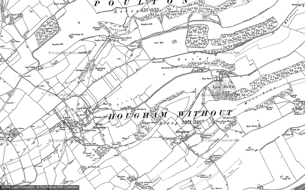 Old Map of Historic Map covering St Radigund's Abbey in 1896