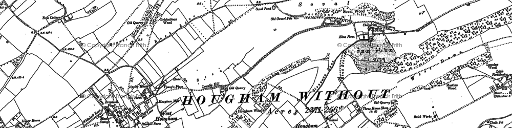 Old map of St Radigund's Abbey in 1896