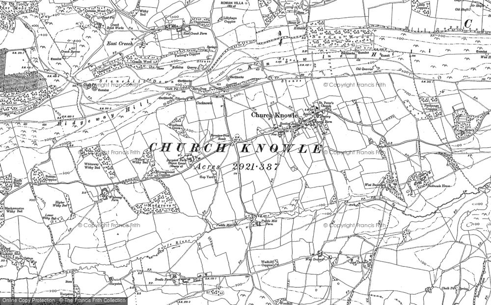 Old Map of Church Knowle, 1900 in 1900