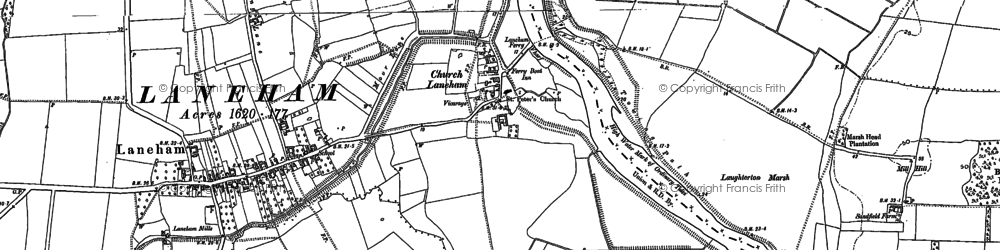 Old map of Laughterton Marsh in 1884