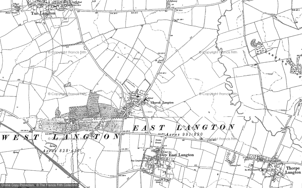 Old Map of Church Langton, 1885 - 1902 in 1885