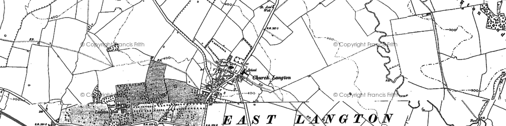 Old map of Church Langton in 1885