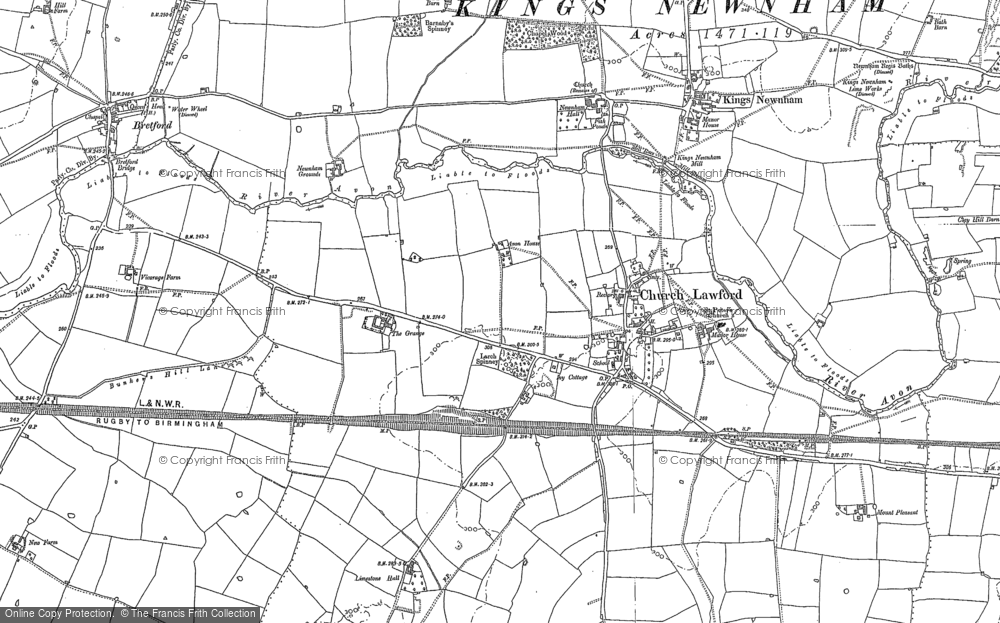 Old Map of Church Lawford, 1886 - 1903 in 1886
