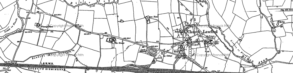 Old map of Church Lawford in 1886