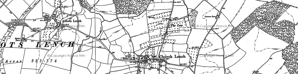 Old map of Church Lench in 1884