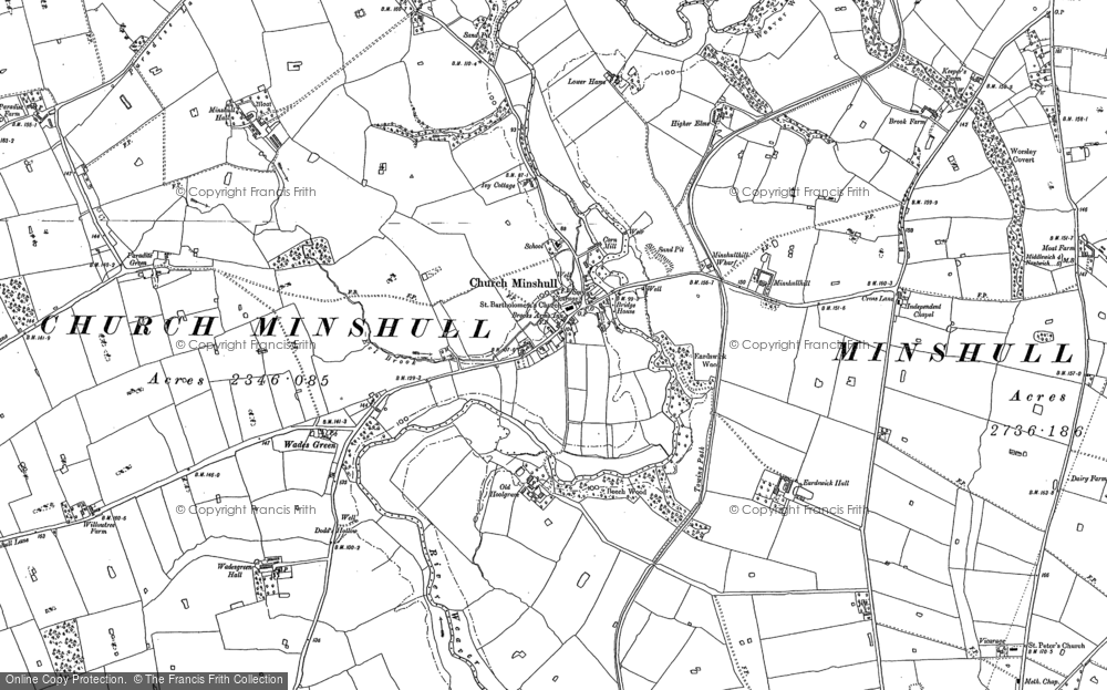 Old Map of Church Minshull, 1897 in 1897